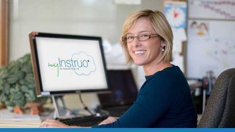 Woman on computer using myInstruo®